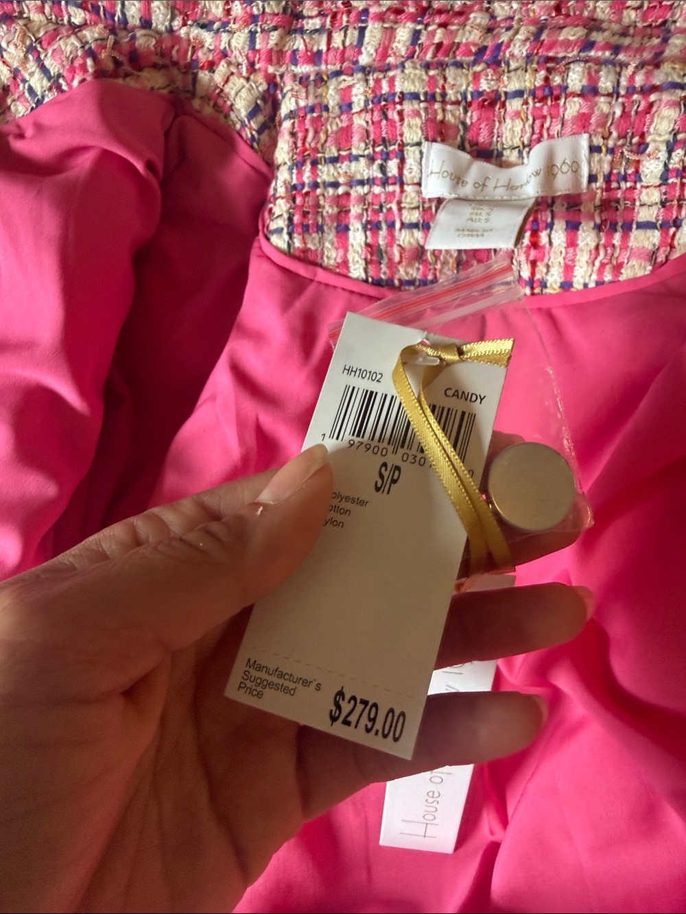 House of Harlow 1960 Pink & White Tweed Blazer and Skirt Set - Picture 6 of 8